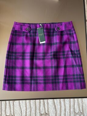 Hobbs Maeve Purple Multi Plaid Mini Skirt NWT Sz US8 UK12